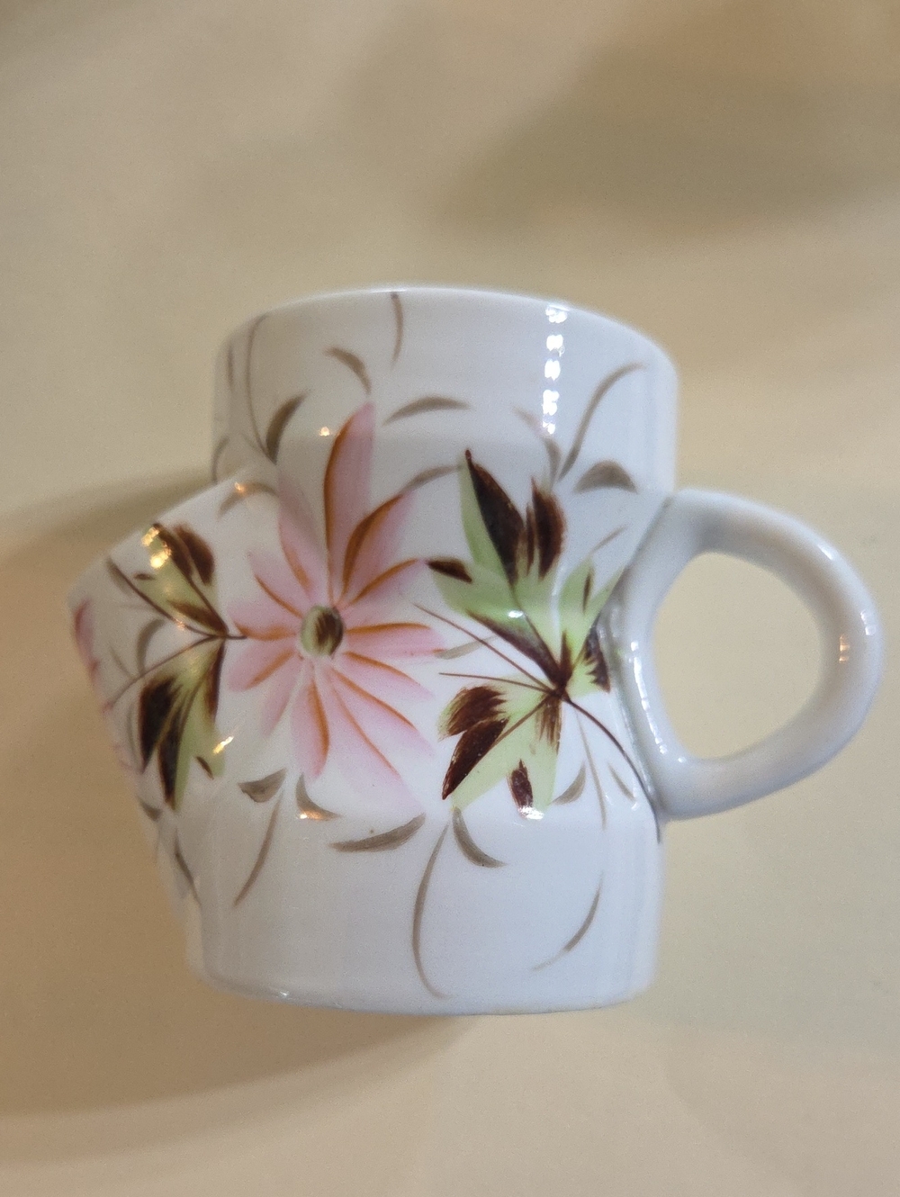 Antique Shaving Scuttle, Ceramic, Early 20th Century, Handpainted